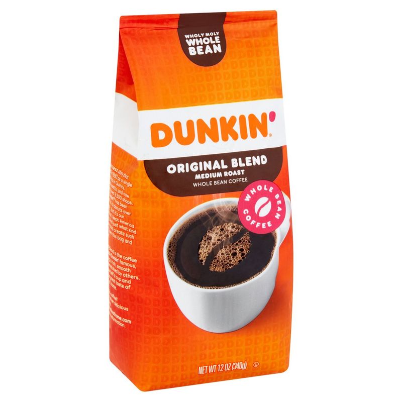Dunkin' Original Blend Medium Roast Whole Bean Coffee, 12 oz