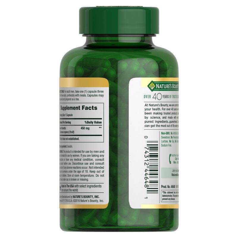 Nature's Bounty Saw Palmetto Herbal Supplement, 450 mg, 250 count