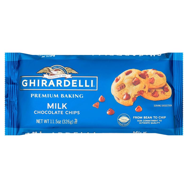 GHIRARDELLI Milk Chocolate Premium Baking Chips, Chocolate Chips for Baking, 11.5 OZ Bag