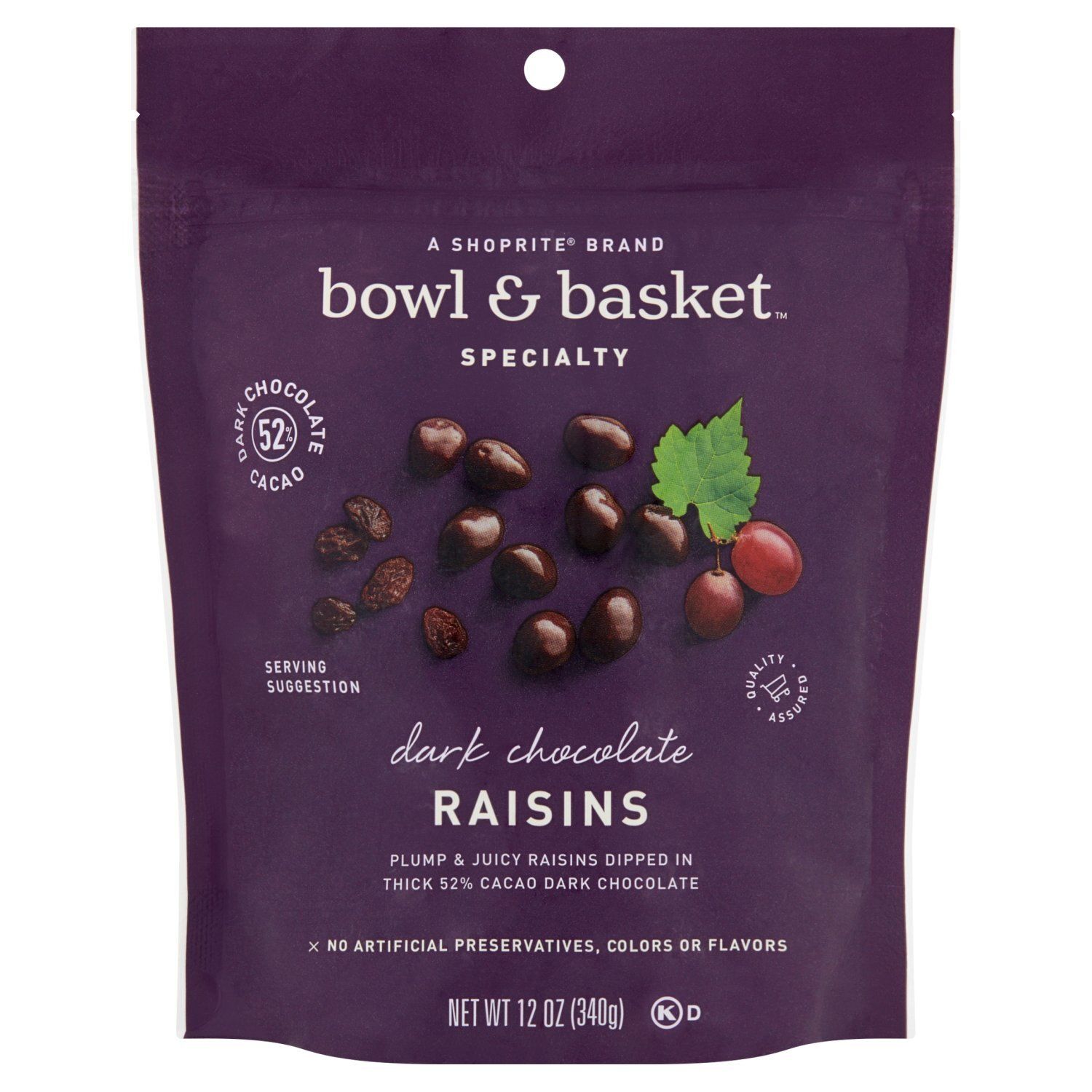 Bowl &amp; Basket Specialty Dark Chocolate Raisins, 12 oz