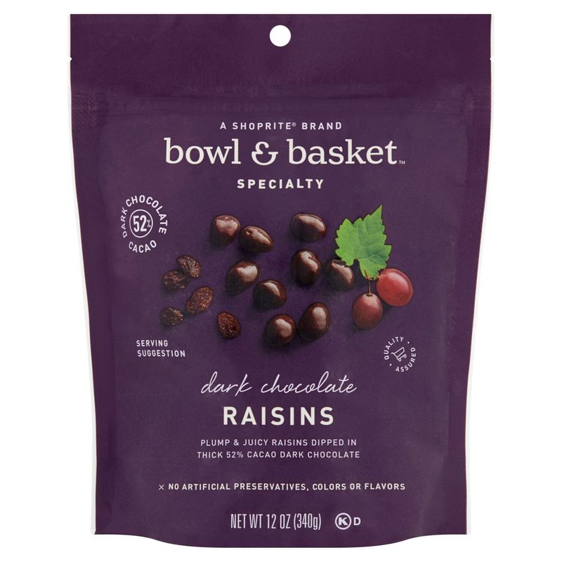 Bowl &amp; Basket Specialty Dark Chocolate Raisins, 12 oz