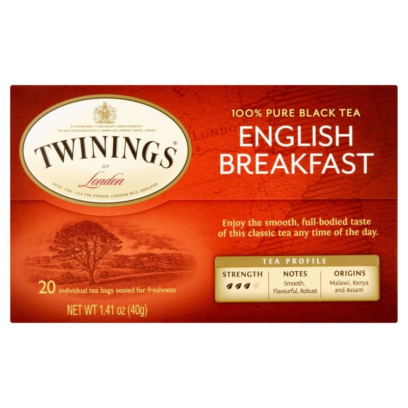 Twinings English Breakfast Pure Black Tea Bags, 20 count, 1.41 oz