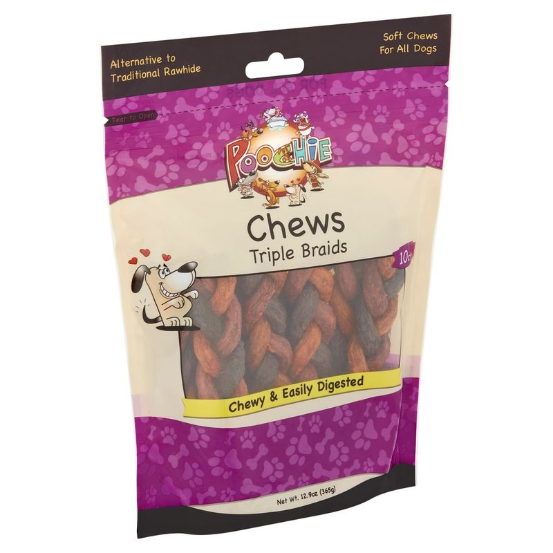 Poochie Chews Triple Braids for All Dogs, 10 count, 12.9 oz