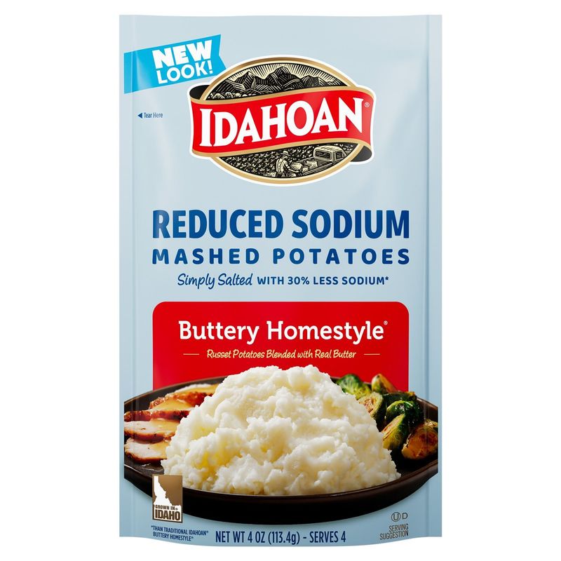 Idahoan Buttery Homestyle Reduced Sodium Mashed Potatoes, 4 oz