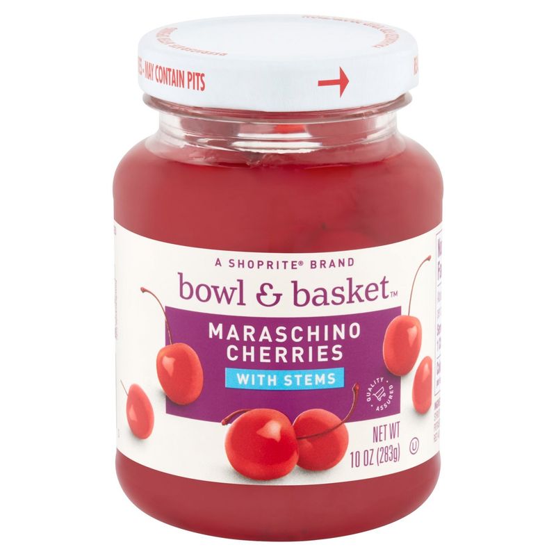 Bowl &amp; Basket Maraschino Cherries with Stems, 10 oz