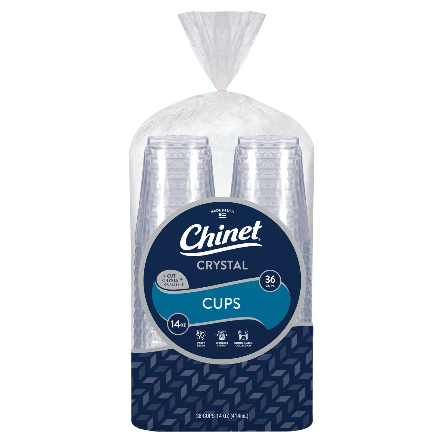 Chinet 14 oz Crystal Cups, 36 count
