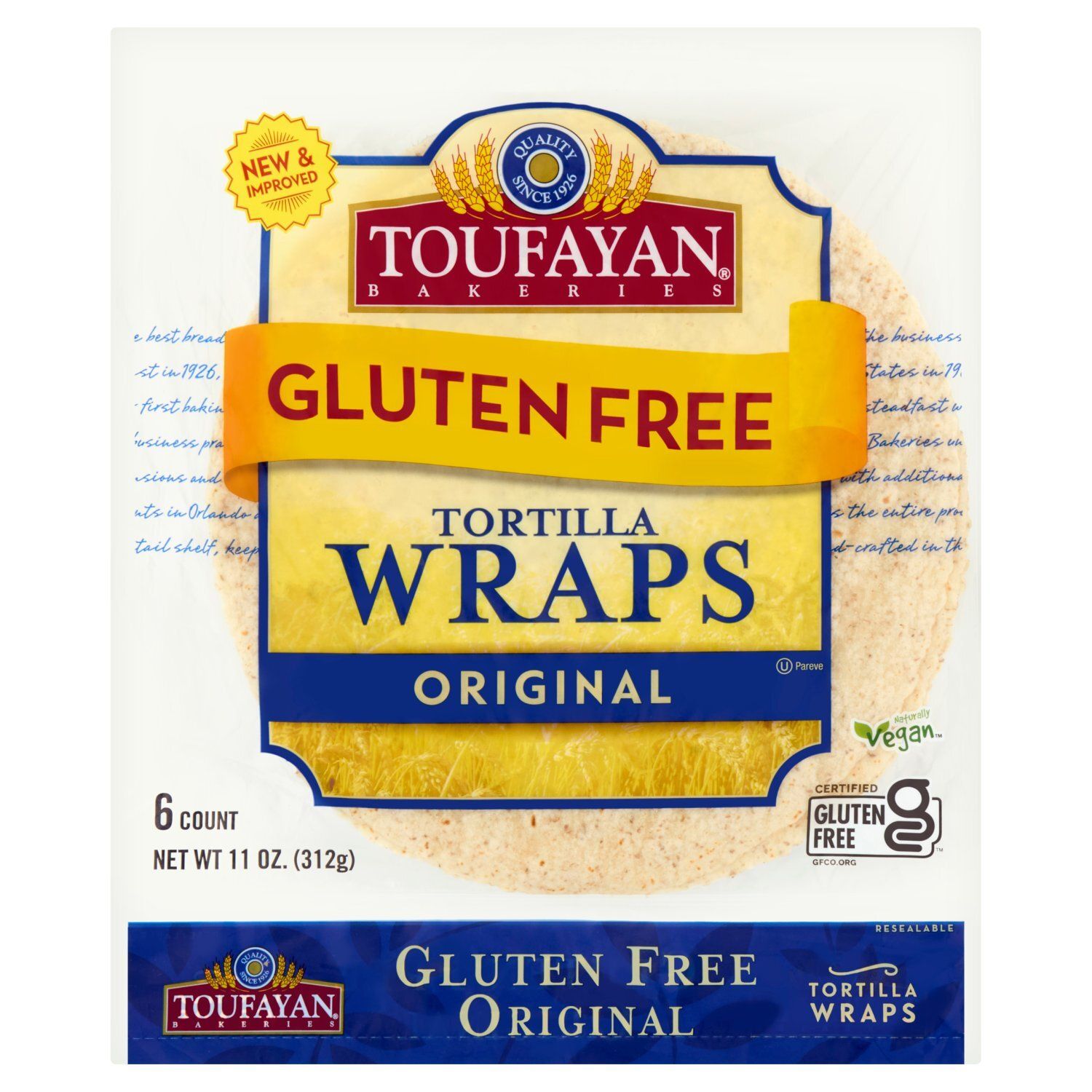 Toufayan Bakeries Original Tortilla Wraps, 6 count, 11 oz
