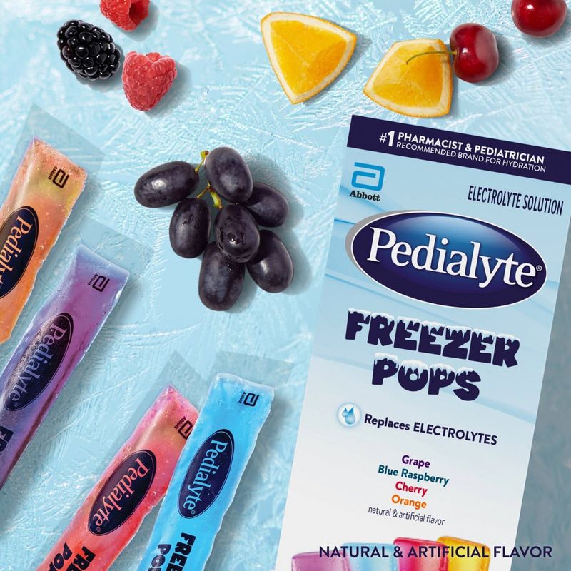 Pedialyte Freezer Pops Electrolyte Solution, 2.1 fl oz, 16 count