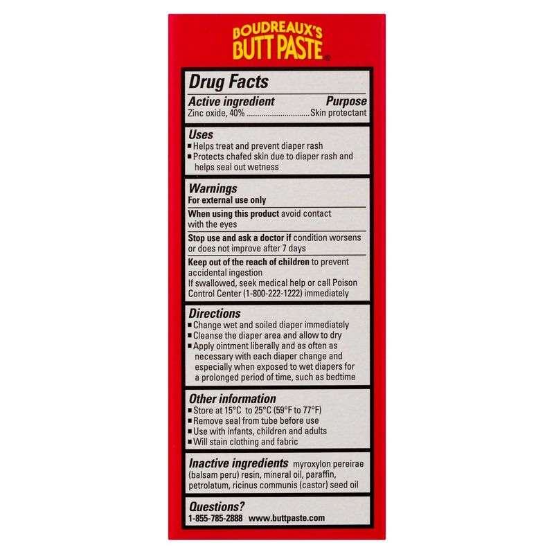 Boudreaux's Butt Paste Max Strength Diaper Rash Ointment, 2 oz