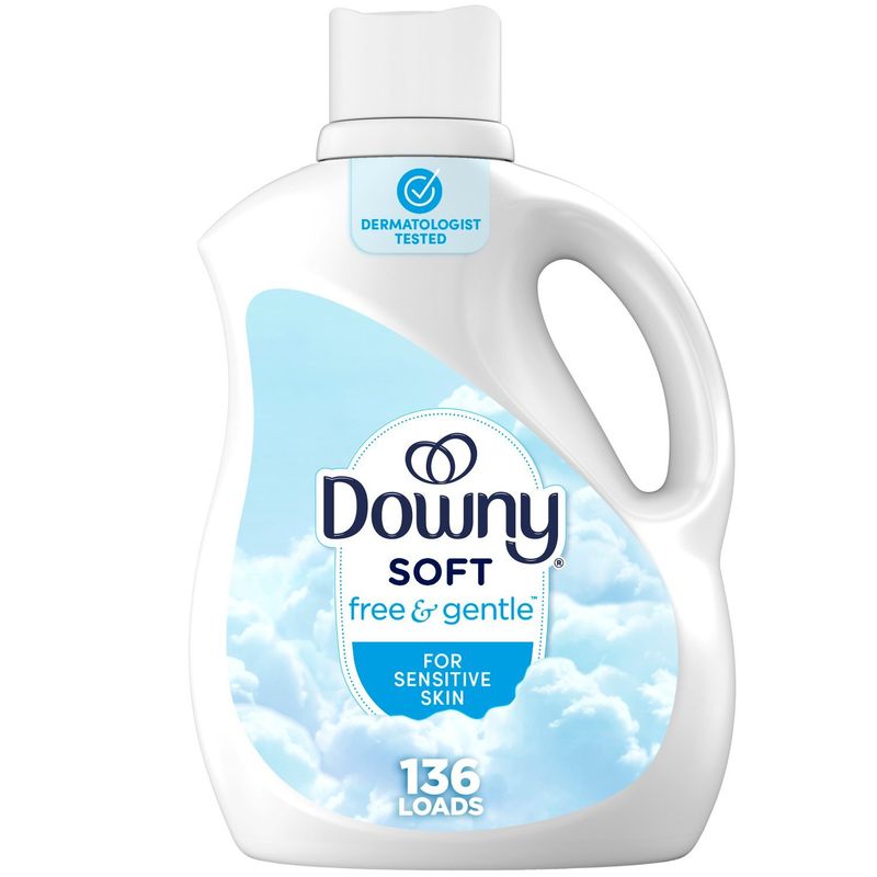 Downy Free &amp; Gentle Liquid Fabric Softener, 100 fl oz, 136 Loads, Hypoallergenic, Sensitive Skin Fr