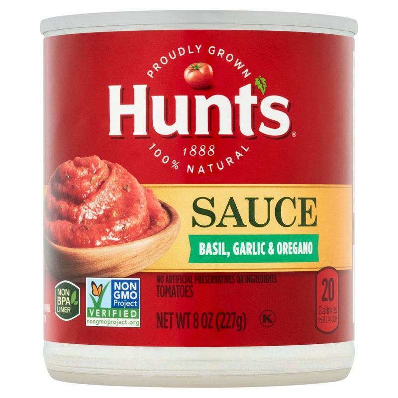 Hunt's Basil, Garlic &amp; Oregano Tomato Sauce, 8 oz
