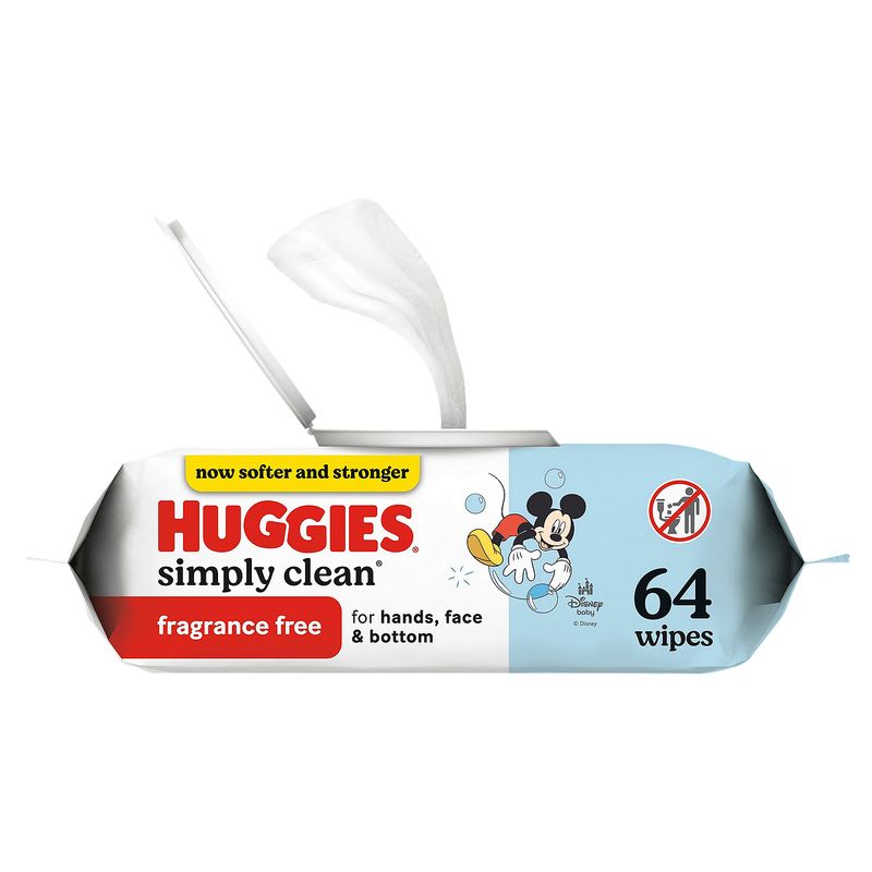 Huggies Simply Clean Fragrance Free Wipes, 64 count