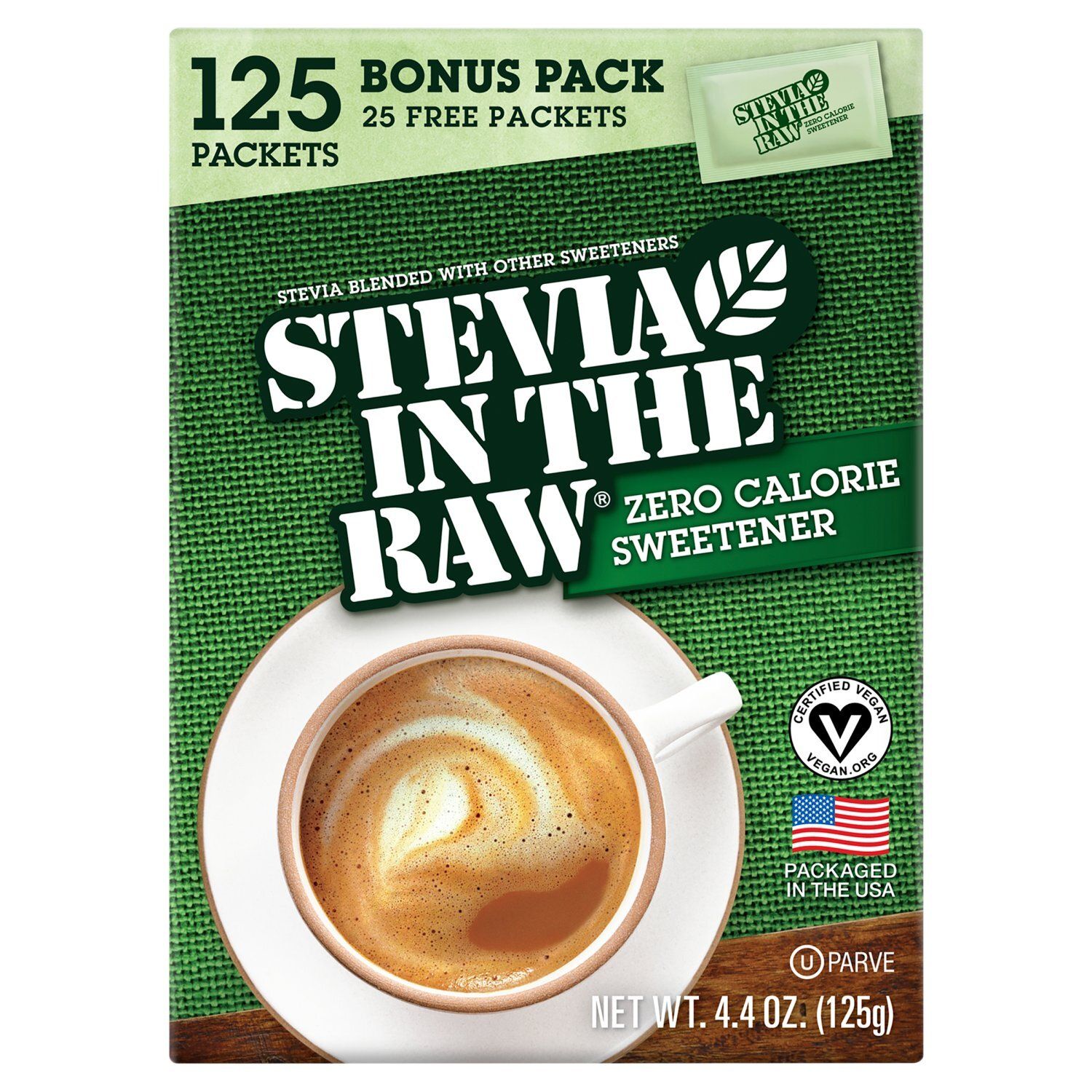 Stevia in the Raw Zero Calorie Sweetener Bonus Pack, 125 count, 4.4 oz