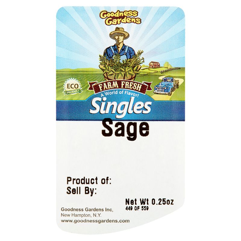 Goodness Gardens Farm Fresh Singles Sage, 0.25 oz