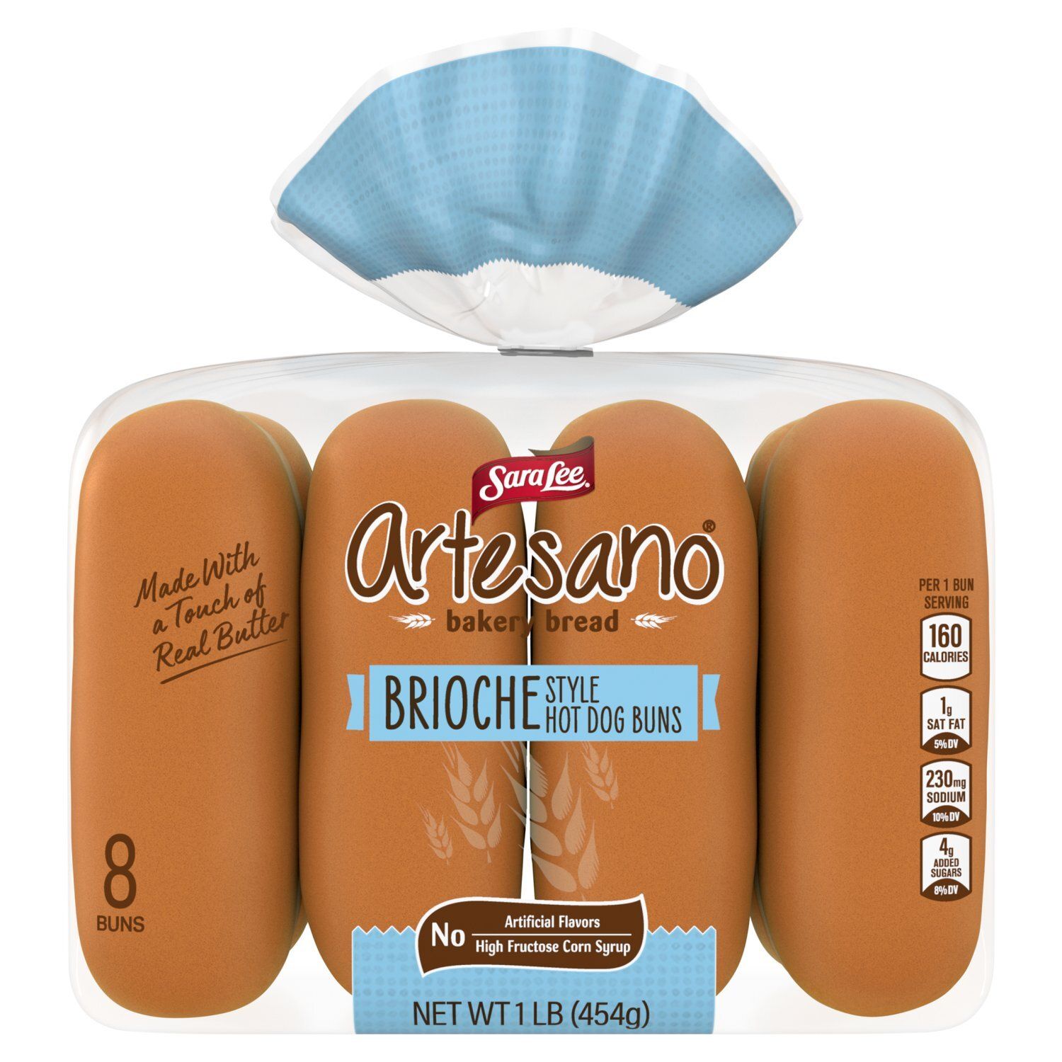 Sara Lee Artesano Brioche Style Hot Dog Buns, 8 count, 1 lb