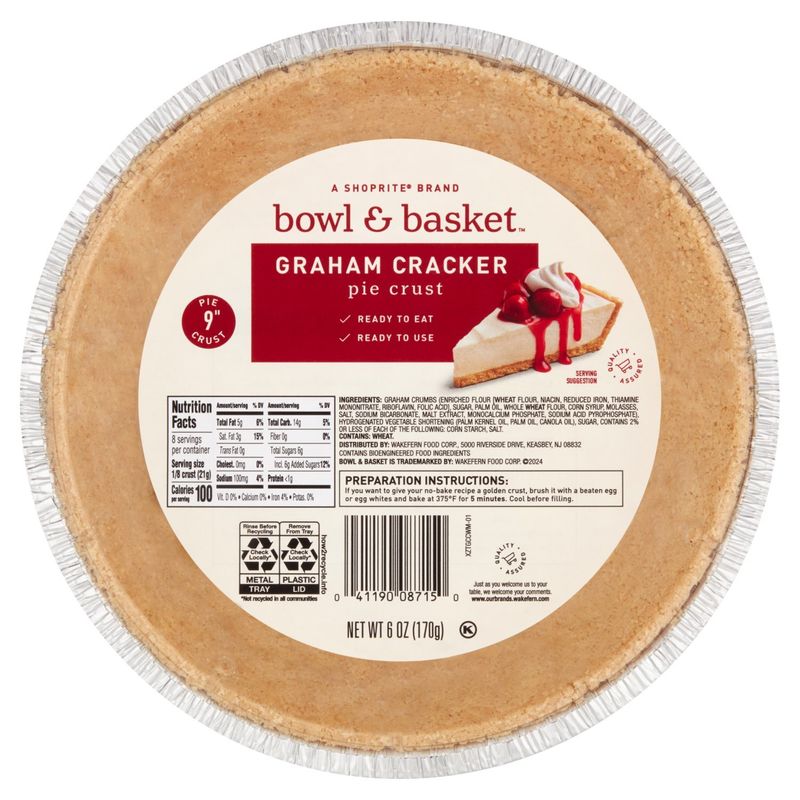 Bowl &amp; Basket Graham Cracker 9" Pie Crust, 6 oz