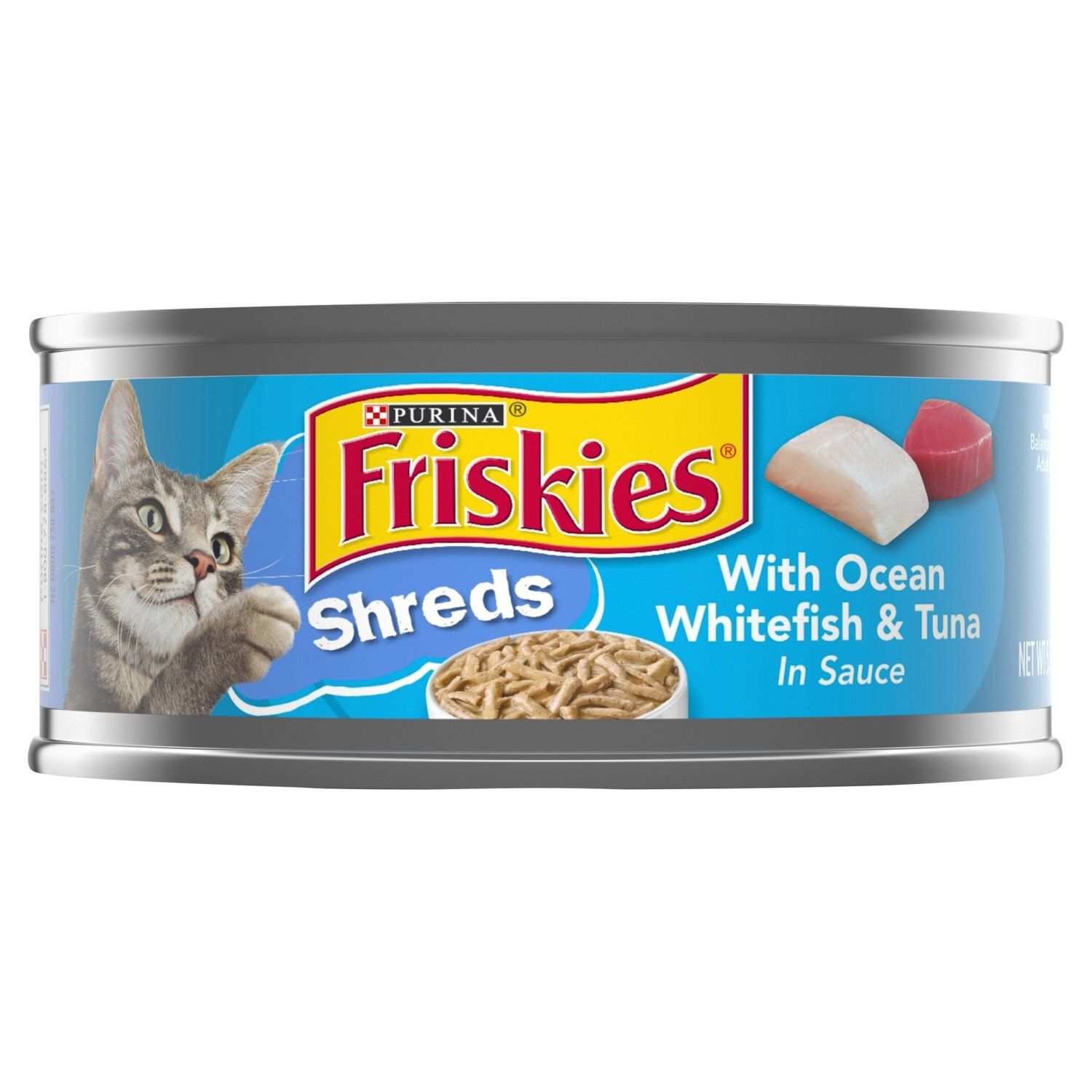 Purina Friskies Shreds with Ocean Whitefish &amp; Tuna in Sauce Cat Food, 5.5 oz