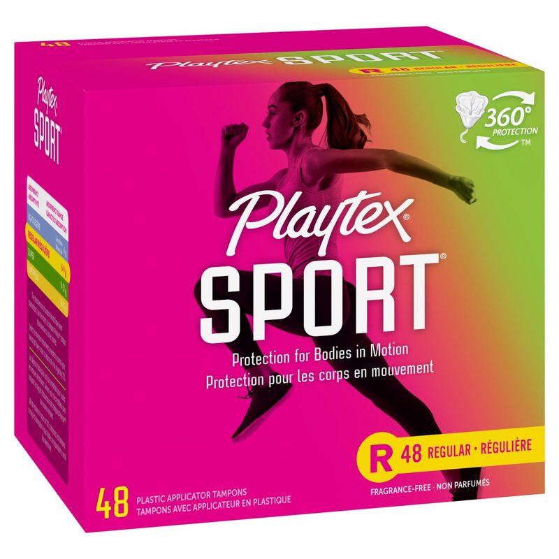 Playtex Sport Regular Plastic Applicator Tampons, 48 count
