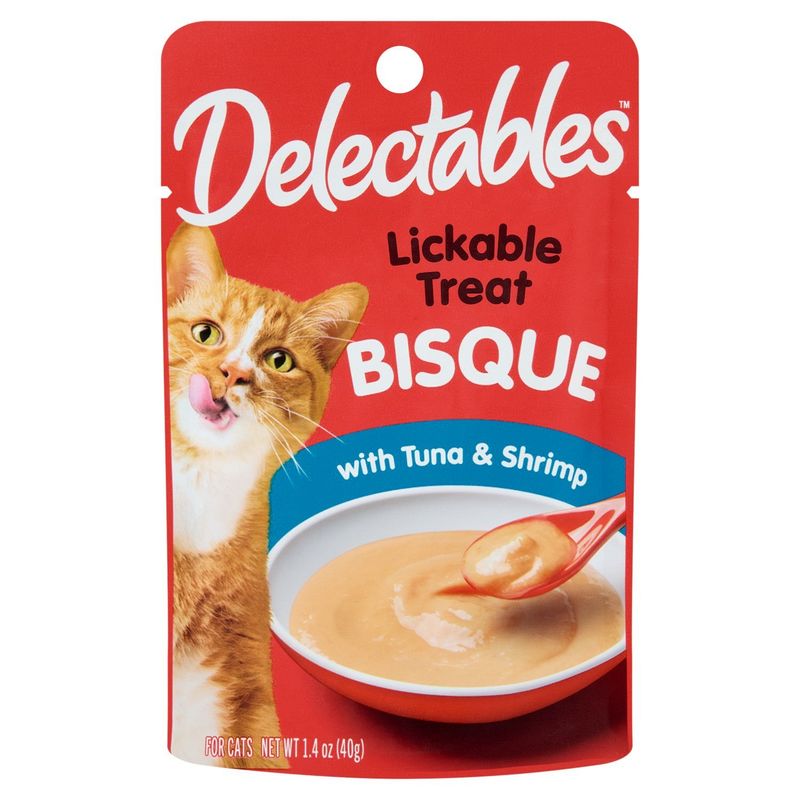 Delectables Lickable Treat Bisque with Tuna &amp; Shrimp for Cats, 1.4 oz