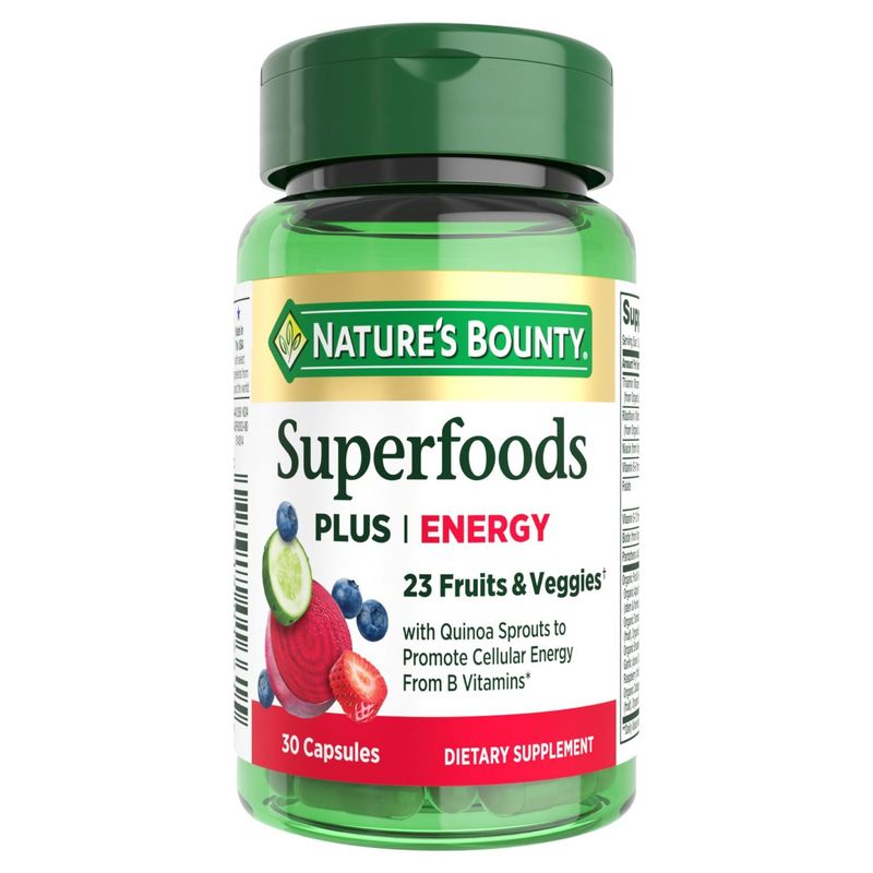 Nature's Bounty Superfoods Plus Energy Dietary Supplement, 30 count