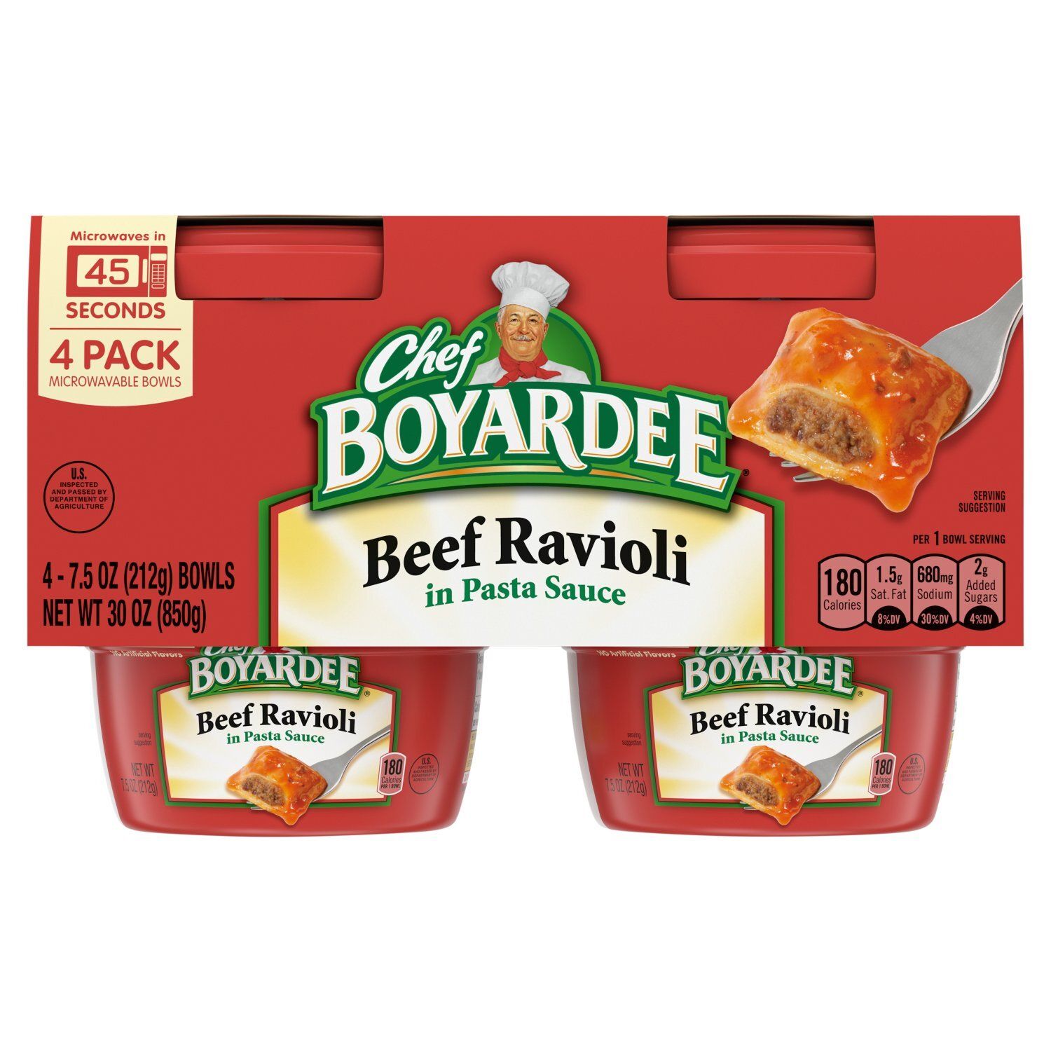 Chef Boyardee Beef Ravioli in Pasta Sauce, 7.5 oz, 4 count