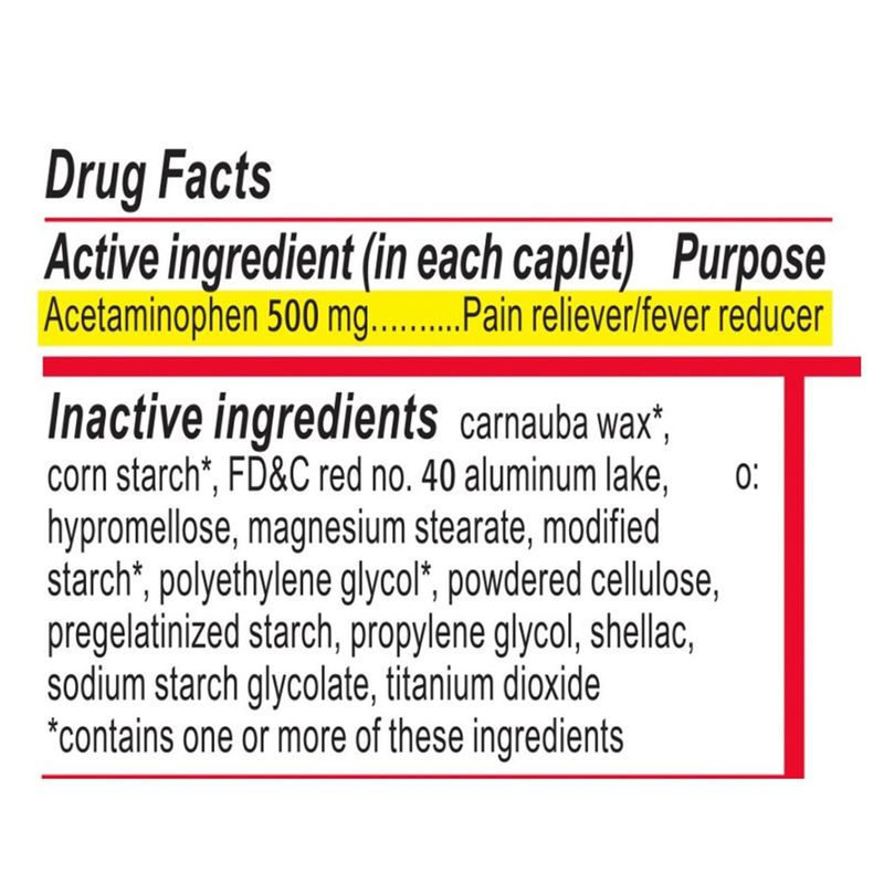 Tylenol Extra Strength Acetaminophen Caplets for Adults, 500 mg, 10 count