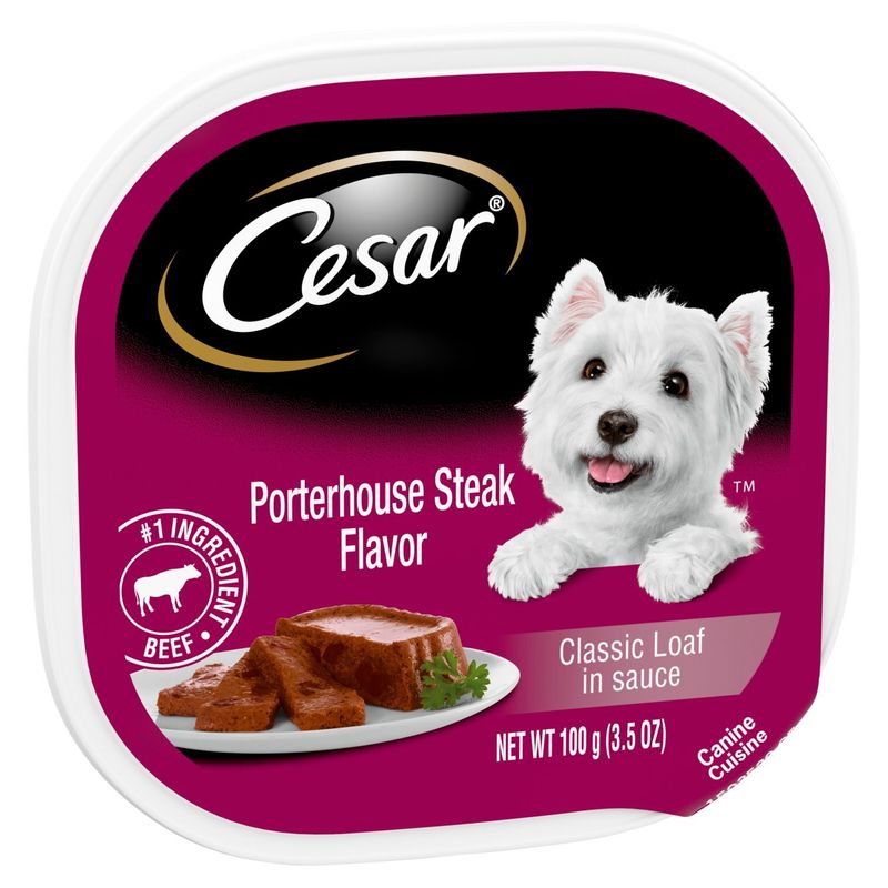 Cesar Porterhouse Steak Flavor Classic Loaf in Sauce, 3.5 oz
