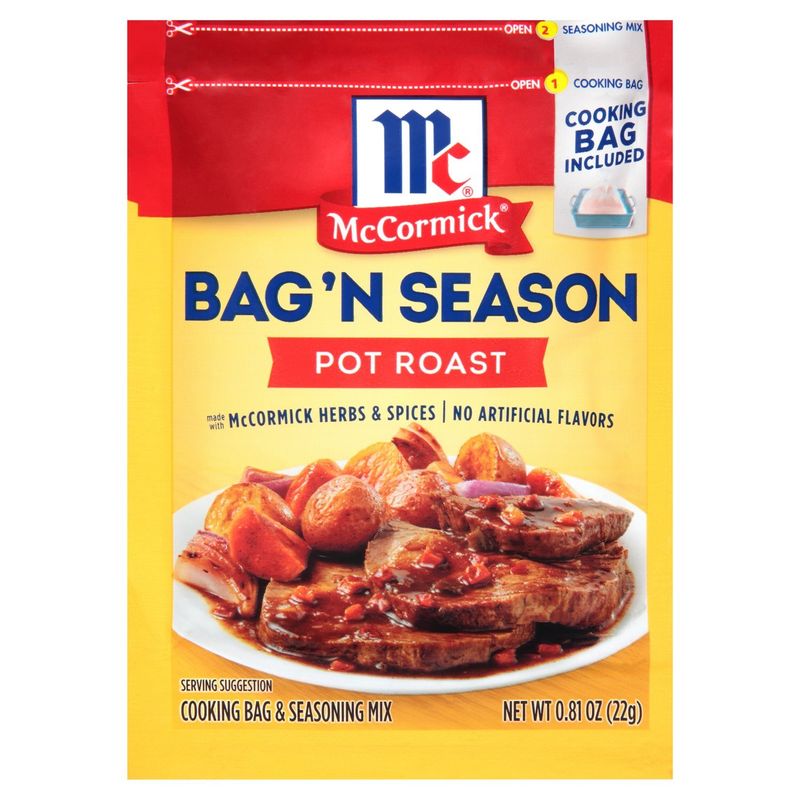 McCormick Bag'n Season Pot Roast Cooking Bag &amp; Seasoning Mix, 0.81 oz