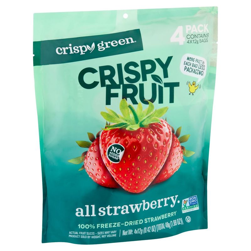 Crispy Green Crispy Fruit 100% Freeze-Dried Strawberry, 0.42 oz, 4 count
