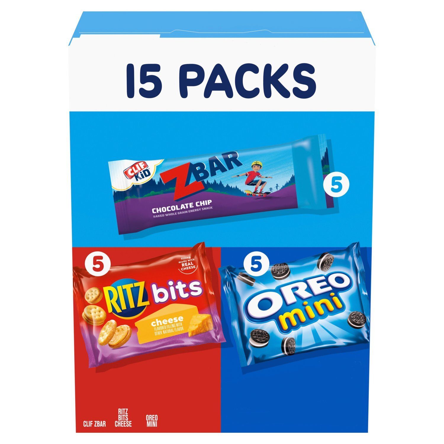 Clif Kid ZBar/Ritz Bits/Oreo Mini Snacks, 15 count, 1 lb 0.35 oz