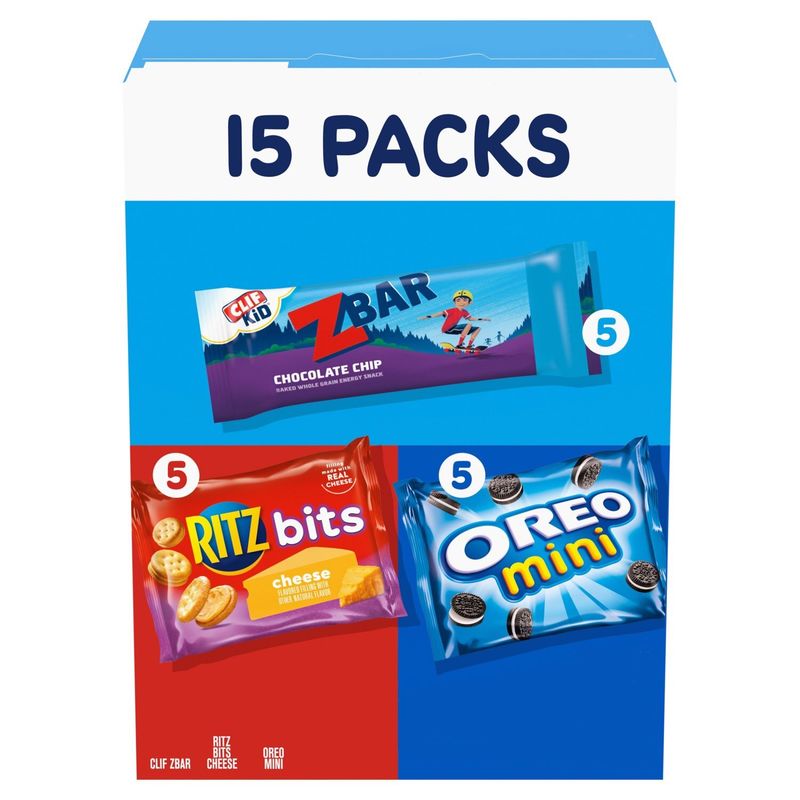 Clif Kid ZBar/Ritz Bits/Oreo Mini Snacks, 15 count, 1 lb 0.35 oz