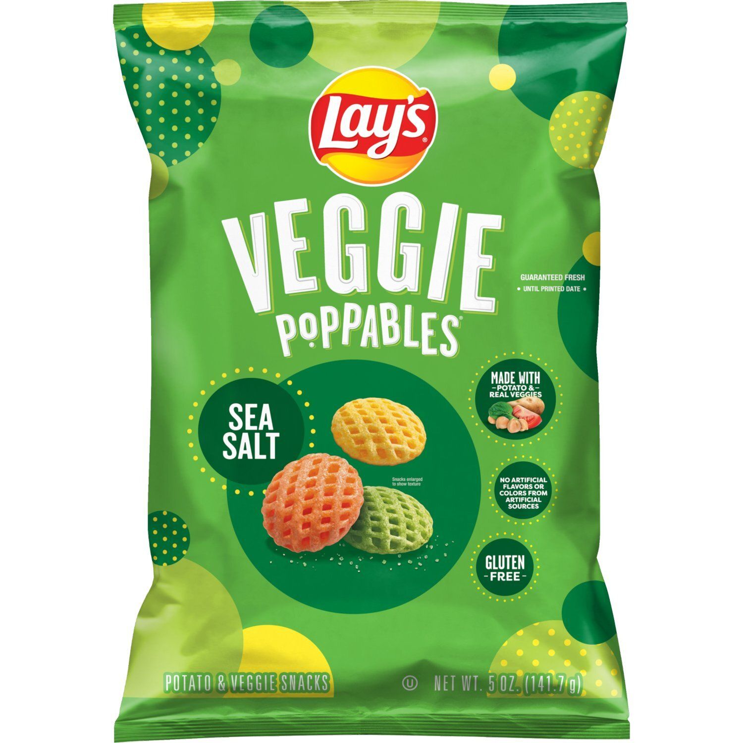 Lay's Veggie Poppables Potato &amp; Veggie Snacks Sea Salt 5 Oz