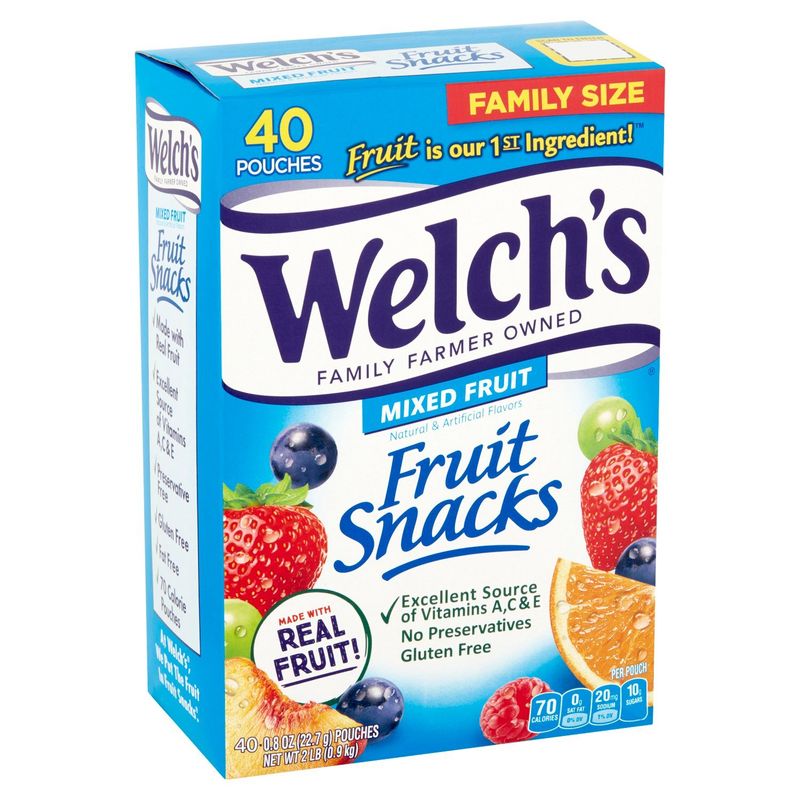 Welch's Mixed Fruit Fruit Snacks Family Size, 0.8 oz, 40 count