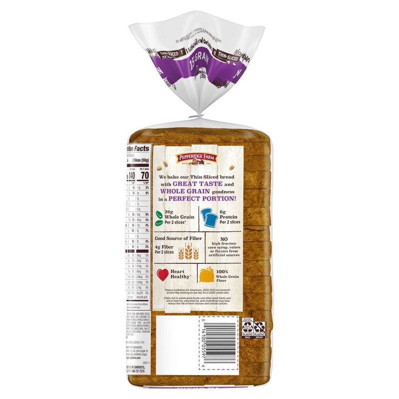 Pepperidge Farm Whole Grain Thin-Sliced Bread, 14 oz