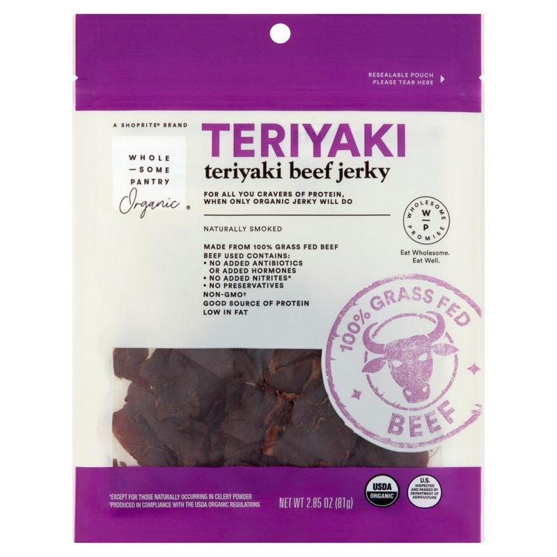 Wholesome Pantry Organic Teriyaki Beef Jerky, 2.85 oz