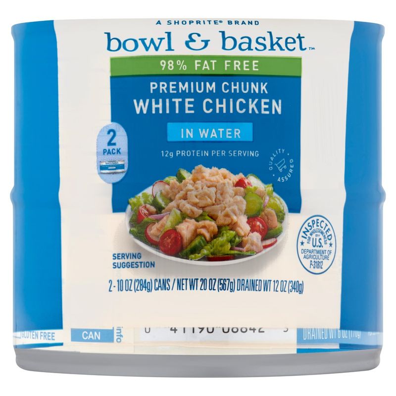 Bowl &amp; Basket Premium Chunk White Chicken in Water, 10 oz, 2 count