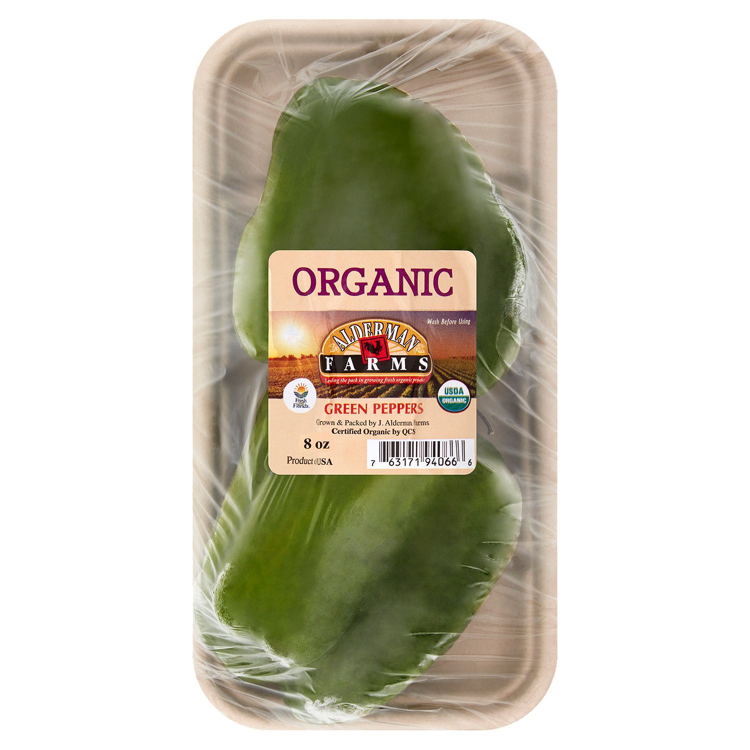 Alderman Farms Organic Green Peppers, 2 ct