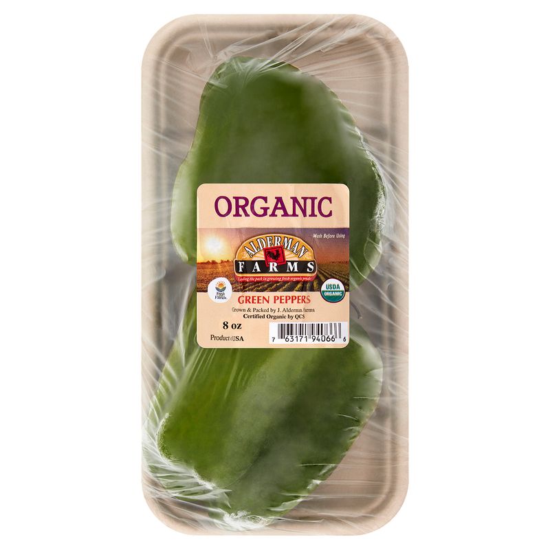 Alderman Farms Organic Green Peppers, 2 ct