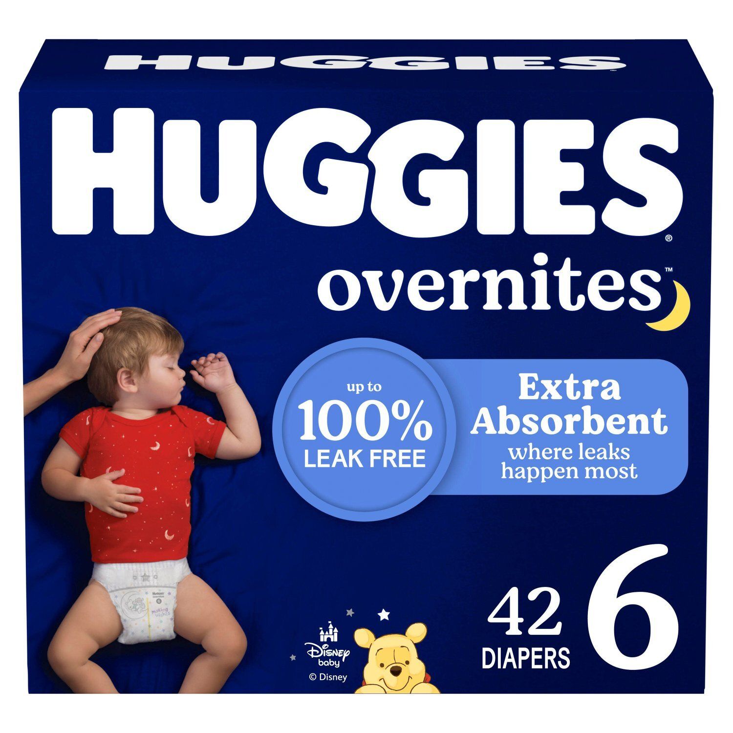 Huggies Overnites Disney Baby Overnight Diapers, Size 6, Over 35 lb, 42 count