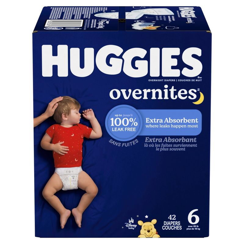 Huggies Overnites Disney Baby Overnight Diapers, Size 6, Over 35 lb, 42 count