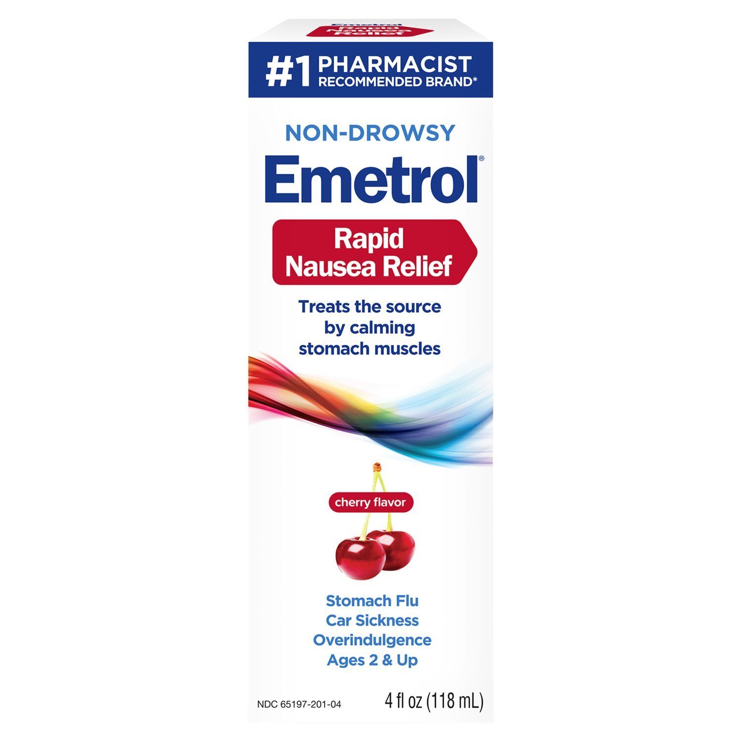 Emetrol Non-Drowsy Cherry Flavor Rapid Nausea Relief Liquid, Ages 2 &amp; Up, 4 fl oz