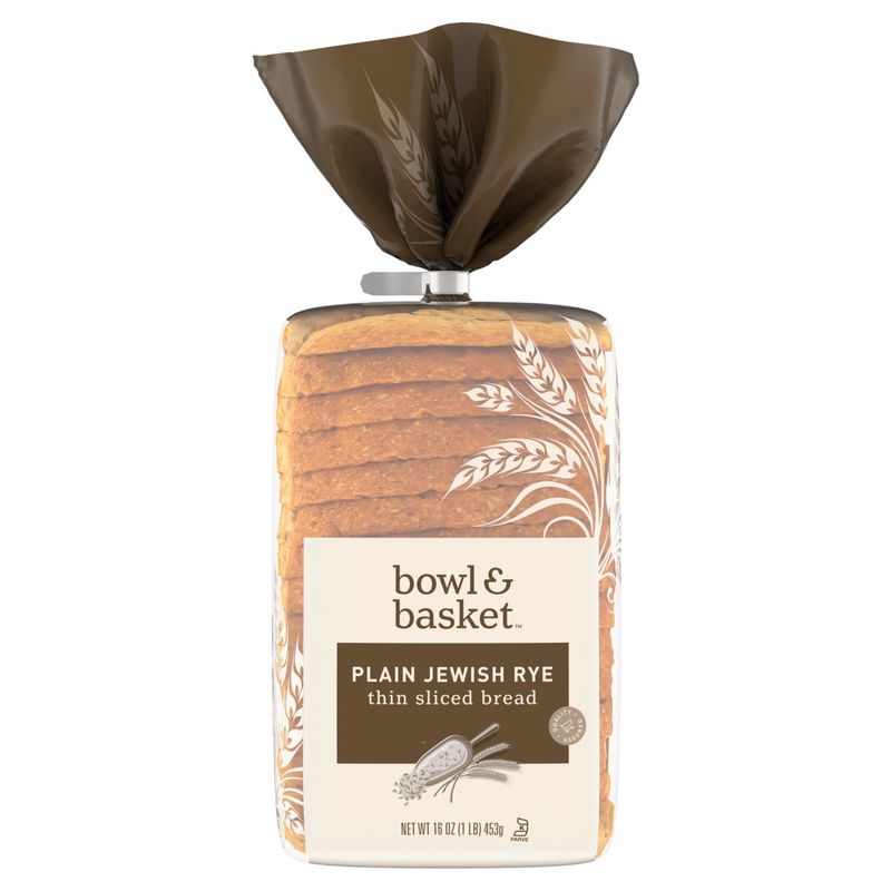 Bowl &amp; Basket Plain Jewish Rye Thin Sliced Bread, 16 oz