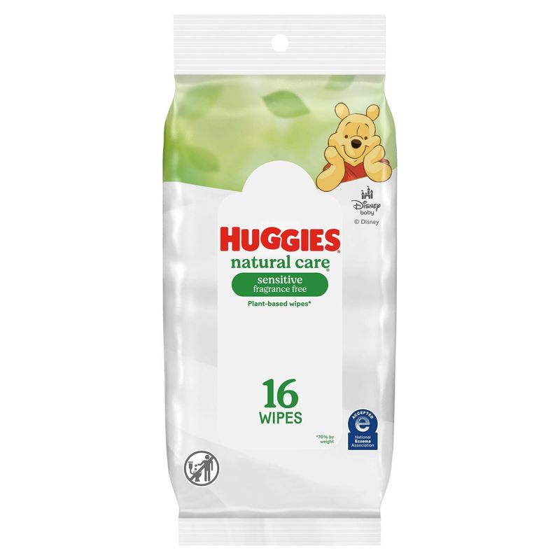 Huggies Natural Care Sensitive Fragrance Free Wipes, 16 count