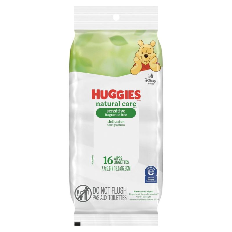 Huggies Natural Care Sensitive Fragrance Free Wipes, 16 count