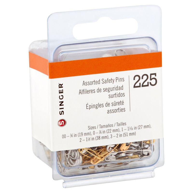 Singer Assorted Safety Pins, 225 count