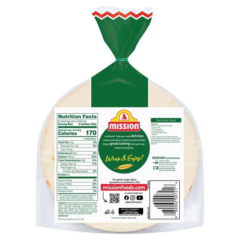 Mission Pepito Style Fajita Flour Tortillas, 16 count, 16 oz