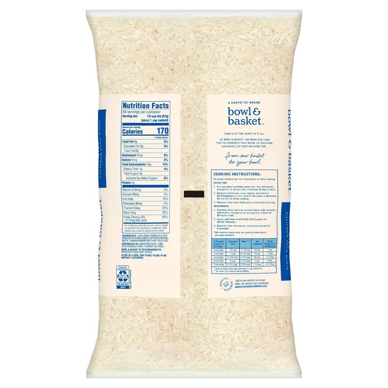 Bowl &amp; Basket Enriched Long Grain Parboiled Rice, 5 lb