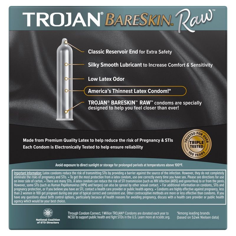 Trojan BareSkin Raw America's Thinnest Latex Condom, 24 count