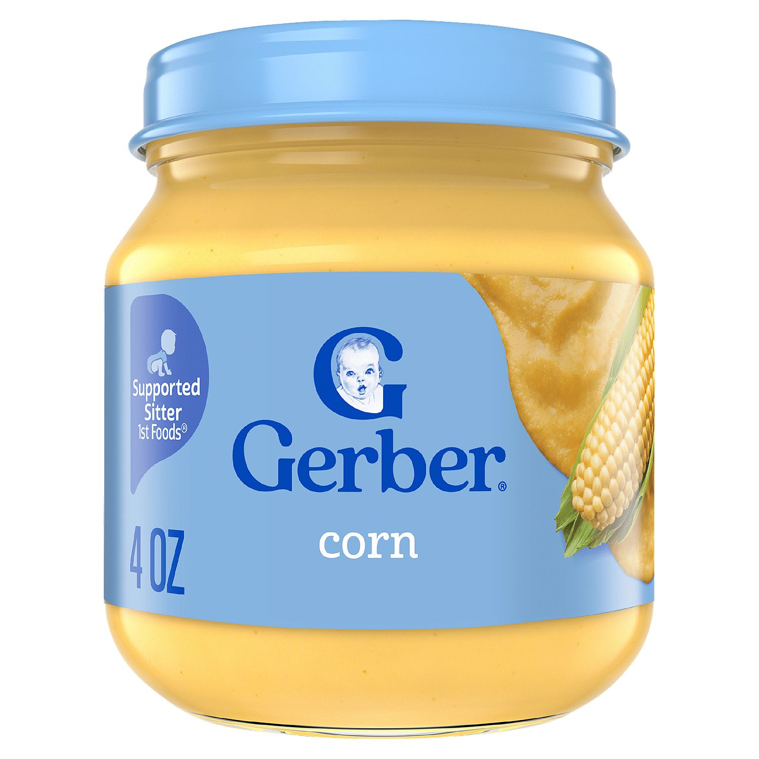 Gerber 1st Foods Corn Baby Food, Supported Sitter, 4 oz