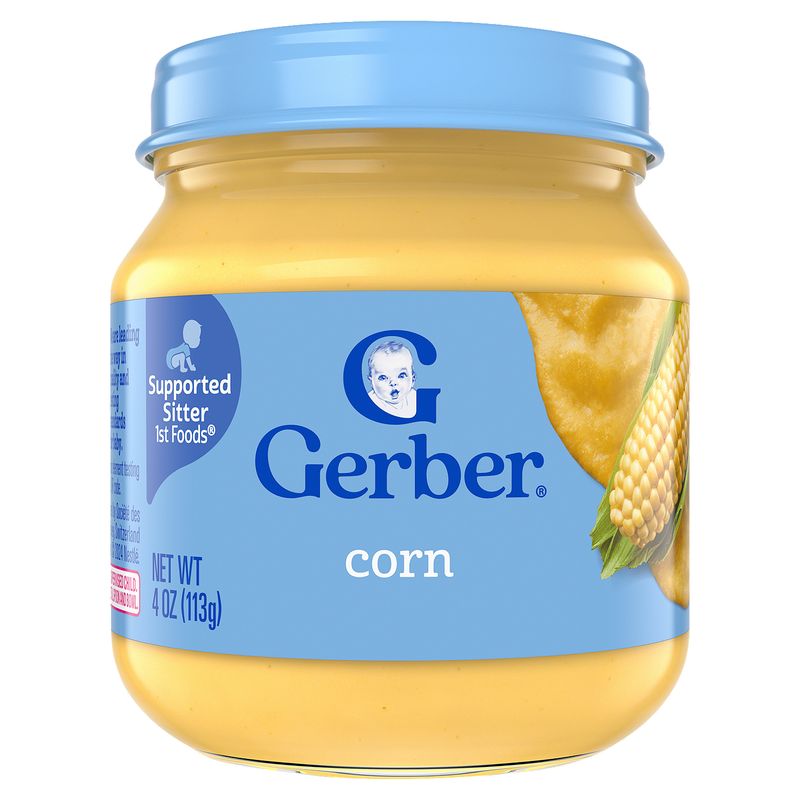 Gerber 1st Foods Corn Baby Food, Supported Sitter, 4 oz